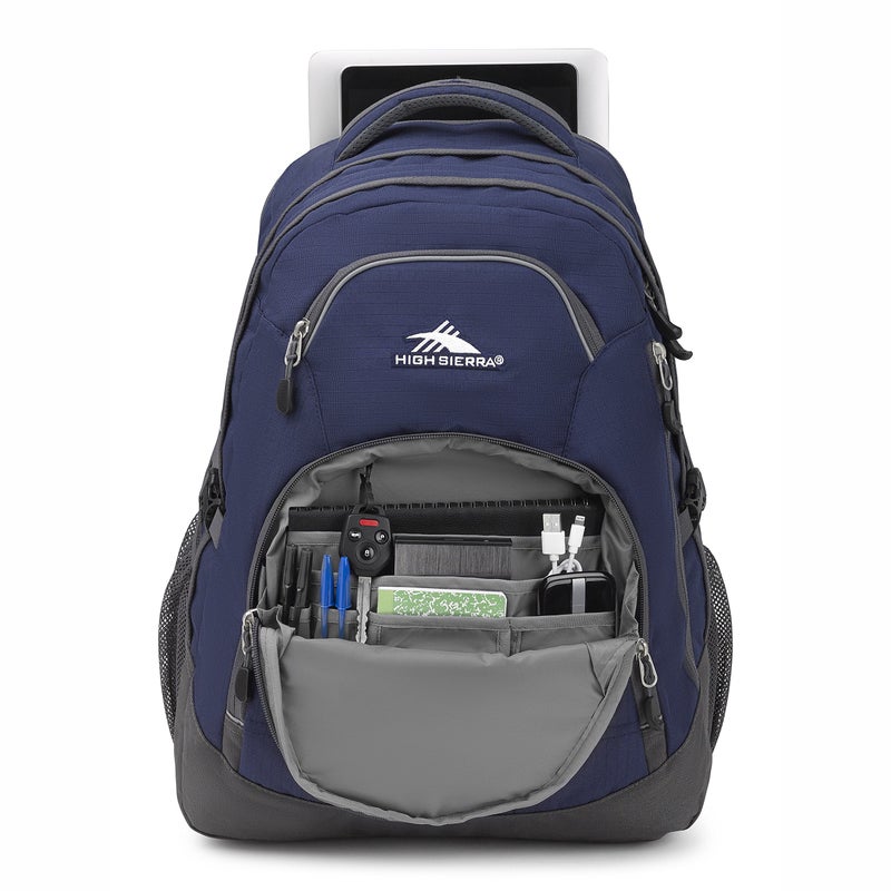 High Sierra Access 2.0 Laptop Backpack, True Navy/Mercury, One Size Dark Blue - Image 3